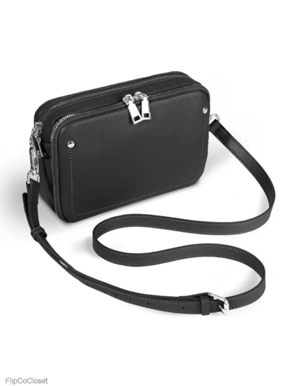 Genuine Leather Crossbody Bag with RFID Blocking Wallet